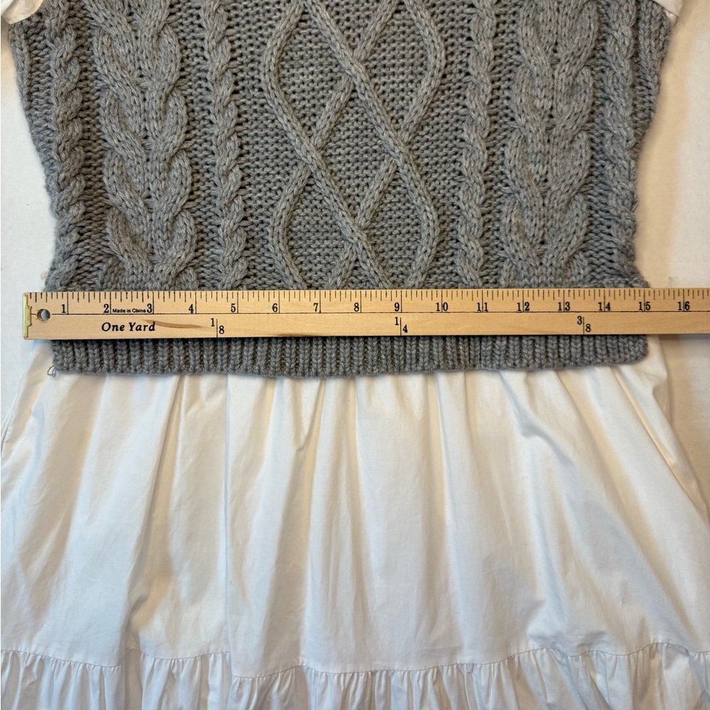 English Factory Mixed Media Cable Knit Down Midi Dress Size Small - Picture 5 of 10
